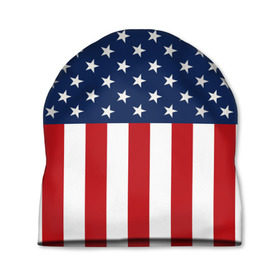 Шапка 3D с принтом Флаг США в Тюмени, 100% полиэстер | универсальный размер, печать по всей поверхности изделия | Тематика изображения на принте: flag | usa | патриотизм | сша | флаг