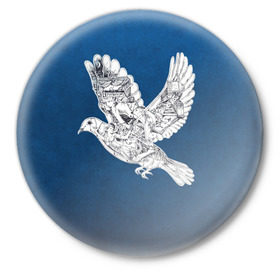 Значок с принтом Coldplay в Тюмени,  металл | круглая форма, металлическая застежка в виде булавки | Тематика изображения на принте: 