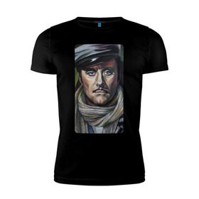 Мужская футболка премиум с принтом остап бендер живопись в Тюмени, 92% хлопок, 8% лайкра | приталенный силуэт, круглый вырез ворота, длина до линии бедра, короткий рукав | Тематика изображения на принте: 