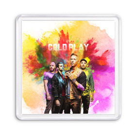 Магнит 55*55 с принтом Coldplay в Тюмени, Пластик | Размер: 65*65 мм; Размер печати: 55*55 мм | Тематика изображения на принте: cold play | rock | колд плей | колд плэй | колдплей | колдплэй | рок