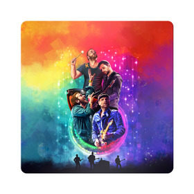 Магнит виниловый Квадрат с принтом Coldplay в Тюмени, полимерный материал с магнитным слоем | размер 9*9 см, закругленные углы | Тематика изображения на принте: 