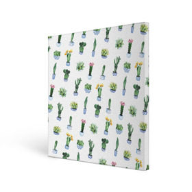 Холст квадратный с принтом Кактусы в Тюмени, 100% ПВХ |  | Тематика изображения на принте: горшок | зеленый | кактус | принт | растение | флора | цветы