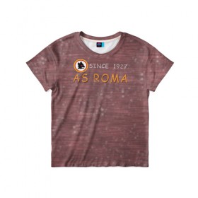 Детская футболка 3D с принтом A S Roma - Vintage No.3 в Тюмени, 100% гипоаллергенный полиэфир | прямой крой, круглый вырез горловины, длина до линии бедер, чуть спущенное плечо, ткань немного тянется | рим | рома