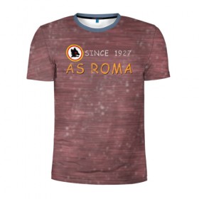 Мужская футболка 3D спортивная с принтом A S Roma - Vintage No.3 в Тюмени, 100% полиэстер с улучшенными характеристиками | приталенный силуэт, круглая горловина, широкие плечи, сужается к линии бедра | рим | рома