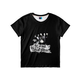 Детская футболка 3D с принтом Группа Bring Me the Horizon в Тюмени, 100% гипоаллергенный полиэфир | прямой крой, круглый вырез горловины, длина до линии бедер, чуть спущенное плечо, ткань немного тянется | 