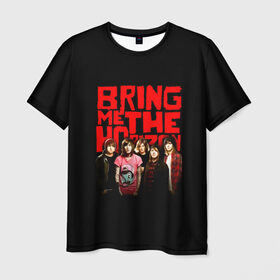 Мужская футболка 3D с принтом Группа Bring Me the Horizon в Тюмени, 100% полиэфир | прямой крой, круглый вырез горловины, длина до линии бедер | bmth | bring me the horizon | альтернативный метал | альтернативный рок | группа | достань для меня горизонт | дэткор | метал | рок | электроник рок