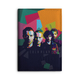 Обложка для автодокументов с принтом Coldplay в Тюмени, натуральная кожа |  размер 19,9*13 см; внутри 4 больших “конверта” для документов и один маленький отдел — туда идеально встанут права | Тематика изображения на принте: cold play | rock | колд плей | колд плэй | колдплей | колдплэй | рок