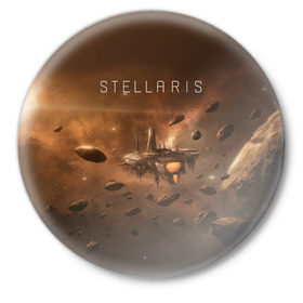 Значок с принтом Stellaris в Тюмени,  металл | круглая форма, металлическая застежка в виде булавки | stellaris
