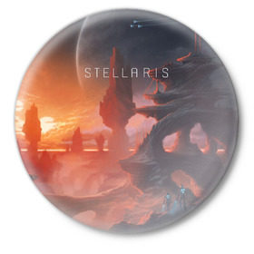 Значок с принтом Stellaris в Тюмени,  металл | круглая форма, металлическая застежка в виде булавки | Тематика изображения на принте: stellaris