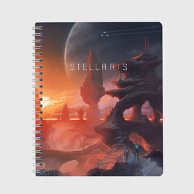 Тетрадь с принтом Stellaris в Тюмени, 100% бумага | 48 листов, плотность листов — 60 г/м2, плотность картонной обложки — 250 г/м2. Листы скреплены сбоку удобной пружинной спиралью. Уголки страниц и обложки скругленные. Цвет линий — светло-серый
 | stellaris