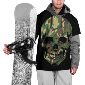 Накидка на куртку 3D с принтом Череп Армия в Тюмени, 100% полиэстер |  | army | biker | ffm | skeleton | skull | армия | байкер | камуфляж | каска | скелет | череп | шлем