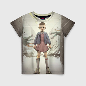 Детская футболка 3D с принтом Girl в Тюмени, 100% гипоаллергенный полиэфир | прямой крой, круглый вырез горловины, длина до линии бедер, чуть спущенное плечо, ткань немного тянется | stranger things | очень странные дела
