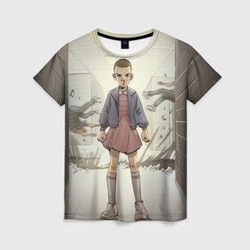 Женская футболка 3D с принтом Girl в Тюмени, 100% полиэфир ( синтетическое хлопкоподобное полотно) | прямой крой, круглый вырез горловины, длина до линии бедер | stranger things | очень странные дела