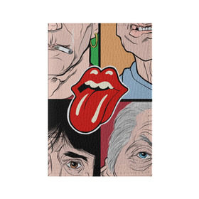 Обложка для паспорта матовая кожа с принтом Rolling Stones в Тюмени, натуральная матовая кожа | размер 19,3 х 13,7 см; прозрачные пластиковые крепления | Тематика изображения на принте: beatles | rolling stones | битлз | блюз | мик джаггер | музыка | рок | рок н ролл | роллинг стоунз