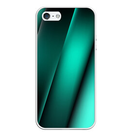 Чехол для iPhone 5/5S матовый с принтом Emerald lines в Тюмени, Силикон | Область печати: задняя сторона чехла, без боковых панелей | Тематика изображения на принте: абстракция | геометрия | зеленый