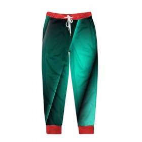 Мужские брюки 3D с принтом Emerald lines в Тюмени, 100% полиэстер | манжеты по низу, эластичный пояс регулируется шнурком, по бокам два кармана без застежек, внутренняя часть кармана из мелкой сетки | абстракция | геометрия | зеленый