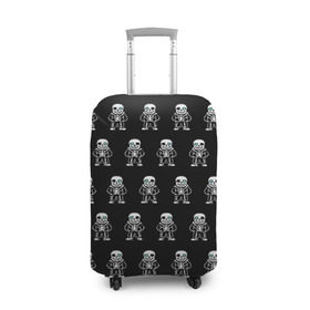 Чехол для чемодана 3D с принтом Undertale в Тюмени, 86% полиэфир, 14% спандекс | двустороннее нанесение принта, прорези для ручек и колес | napstablook | sans