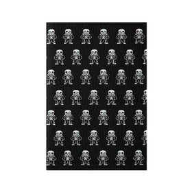 Обложка для паспорта матовая кожа с принтом Undertale в Тюмени, натуральная матовая кожа | размер 19,3 х 13,7 см; прозрачные пластиковые крепления | napstablook | sans