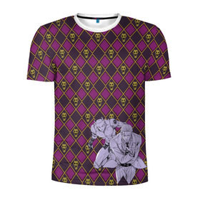 Мужская футболка 3D спортивная с принтом Killer Queen x Kira Yoshikage в Тюмени, 100% полиэстер с улучшенными характеристиками | приталенный силуэт, круглая горловина, широкие плечи, сужается к линии бедра | jojo | killer queen | kira yoshikage