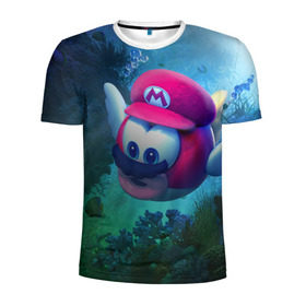 Мужская футболка 3D спортивная с принтом Super Mario / Марио в Тюмени, 100% полиэстер с улучшенными характеристиками | приталенный силуэт, круглая горловина, широкие плечи, сужается к линии бедра | Тематика изображения на принте: nintendo | марио | нинтендо