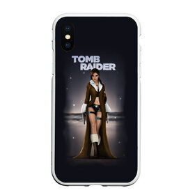 Чехол для iPhone XS Max матовый с принтом TOMB RAIDER в Тюмени, Силикон | Область печати: задняя сторона чехла, без боковых панелей | game | girl | gun | lara croft | tomb raider | девушка | игра | оружие | пистолет