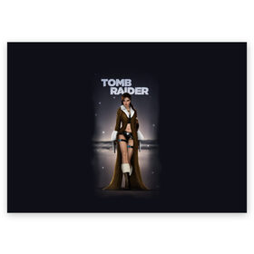 Поздравительная открытка с принтом TOMB RAIDER в Тюмени, 100% бумага | плотность бумаги 280 г/м2, матовая, на обратной стороне линовка и место для марки
 | game | girl | gun | lara croft | tomb raider | девушка | игра | оружие | пистолет
