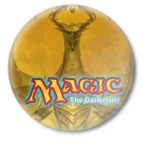 Значок с принтом Magic: The Gathering в Тюмени,  металл | круглая форма, металлическая застежка в виде булавки | magic