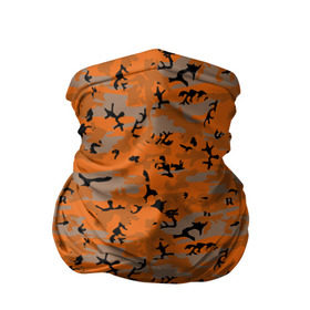Бандана-труба 3D с принтом Осенний камуфляж в Тюмени, 100% полиэстер, ткань с особыми свойствами — Activecool | плотность 150‒180 г/м2; хорошо тянется, но сохраняет форму | военный | оронжевый | серый | черный