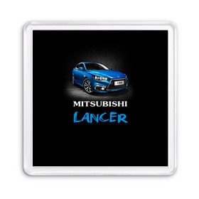 Магнит 55*55 с принтом Mitsubishi Lancer в Тюмени, Пластик | Размер: 65*65 мм; Размер печати: 55*55 мм | Тематика изображения на принте: auto | lancer | mitsubishi | авто | автомобиль | водитель | лансер | мицубиси | тачка | японец