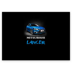 Поздравительная открытка с принтом Mitsubishi Lancer в Тюмени, 100% бумага | плотность бумаги 280 г/м2, матовая, на обратной стороне линовка и место для марки
 | auto | lancer | mitsubishi | авто | автомобиль | водитель | лансер | мицубиси | тачка | японец