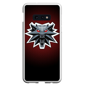 Чехол для Samsung S10E с принтом The Witcher в Тюмени, Силикон | Область печати: задняя сторона чехла, без боковых панелей | 1 | 2 | 3 | geralt | school | whitcher | white | wolf | белый | ведьмак | волк | геральт | медальон | школа