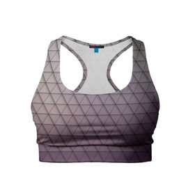 Женский спортивный топ 3D с принтом Кольчуга из треугольников в Тюмени, 82% полиэстер, 18% спандекс Ткань безопасна для здоровья, позволяет коже дышать, не мнется и не растягивается |  | абстракция | геометрия | текстура | узор