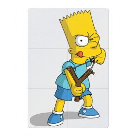 Магнитный плакат 2Х3 с принтом Bart Simpson в Тюмени, Полимерный материал с магнитным слоем | 6 деталей размером 9*9 см | барт | разбойник | рогатка. | симпсоны