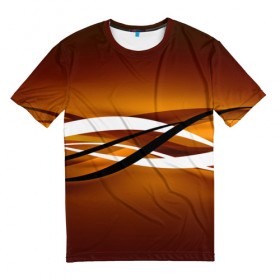 Мужская футболка 3D с принтом Горизонталь в Тюмени, 100% полиэфир | прямой крой, круглый вырез горловины, длина до линии бедер | 