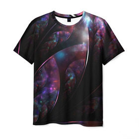 Мужская футболка 3D с принтом Фантастическая Абстракция в Тюмени, 100% полиэфир | прямой крой, круглый вырез горловины, длина до линии бедер | galaxy | planet | star | абстракция | галактика | звезды | космос | ночь | планеты | текстура