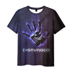 Мужская футболка 3D с принтом Рука Disturbed в Тюмени, 100% полиэфир | прямой крой, круглый вырез горловины, длина до линии бедер | disturbed | альтернативный | группа | дистёрбд | метал | ню метал | нюметал | хеви | хеви метал | хевиметал