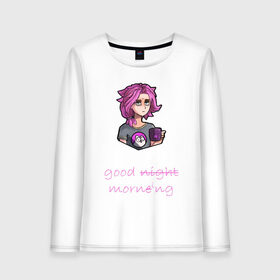 Женский лонгслив хлопок с принтом sleepy maeve в Тюмени, 100% хлопок |  | art | game | good | morning | night | online | paladins | sleepy | video