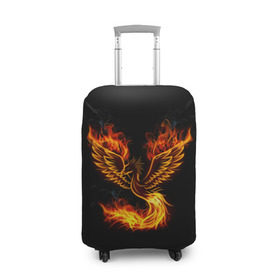 Чехол для чемодана 3D с принтом Феникс в Тюмени, 86% полиэфир, 14% спандекс | двустороннее нанесение принта, прорези для ручек и колес | fire | flame | in fire | smoke | в огне | дым | огненный | огонь