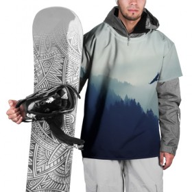 Накидка на куртку 3D с принтом Орел над Лесом в Тюмени, 100% полиэстер |  | bird | dark | fog | forest | heaven | jh k | ktc | sky | texture | деревья | животные | лес | небо | орел | природа | птица | птицы | текстуры | тёмный лес | туман