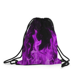 Рюкзак-мешок 3D с принтом Фиолетовый огонь в Тюмени, 100% полиэстер | плотность ткани — 200 г/м2, размер — 35 х 45 см; лямки — толстые шнурки, застежка на шнуровке, без карманов и подкладки | лиловый | пламя | яркий