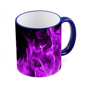 Кружка 3D с принтом Фиолетовый огонь в Тюмени, керамика | ёмкость 330 мл | лиловый | пламя | яркий