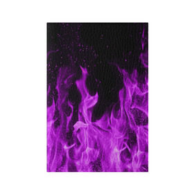 Обложка для паспорта матовая кожа с принтом Фиолетовый огонь в Тюмени, натуральная матовая кожа | размер 19,3 х 13,7 см; прозрачные пластиковые крепления | Тематика изображения на принте: лиловый | пламя | яркий