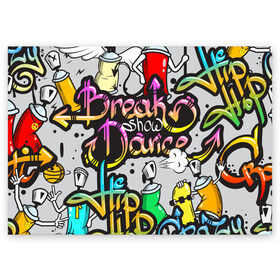 Поздравительная открытка с принтом Graffiti в Тюмени, 100% бумага | плотность бумаги 280 г/м2, матовая, на обратной стороне линовка и место для марки
 | break | dance | graffiti | hip hop | rap | граффити | рэп | скейтборд | хип хоп