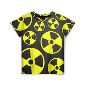 Детская футболка 3D с принтом Радиация в Тюмени, 100% гипоаллергенный полиэфир | прямой крой, круглый вырез горловины, длина до линии бедер, чуть спущенное плечо, ткань немного тянется | радиация | радиоактивность