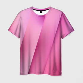 Мужская футболка 3D с принтом Pink lines в Тюмени, 100% полиэфир | прямой крой, круглый вырез горловины, длина до линии бедер | pink | абстракция | геометрия | линии | розовый | текстура