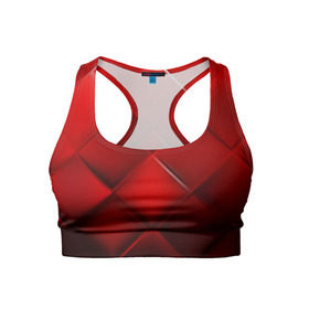 Женский спортивный топ 3D с принтом Red squares в Тюмени, 82% полиэстер, 18% спандекс Ткань безопасна для здоровья, позволяет коже дышать, не мнется и не растягивается |  | абстракция | геометрия | квадрат | текстура