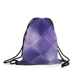 Рюкзак-мешок 3D с принтом Фиолетовые грани в Тюмени, 100% полиэстер | плотность ткани — 200 г/м2, размер — 35 х 45 см; лямки — толстые шнурки, застежка на шнуровке, без карманов и подкладки | абстракция | геометрия | квадрат | текстура | фиолетовый