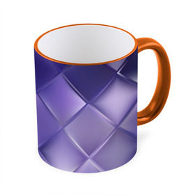 Кружка 3D с принтом Фиолетовые грани в Тюмени, керамика | ёмкость 330 мл | Тематика изображения на принте: абстракция | геометрия | квадрат | текстура | фиолетовый