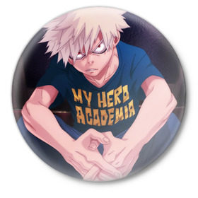 Значок с принтом Katsuki Bakugo в Тюмени,  металл | круглая форма, металлическая застежка в виде булавки | 