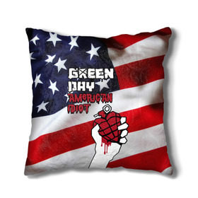 Подушка 3D с принтом Green Day American Idiot в Тюмени, наволочка – 100% полиэстер, наполнитель – холлофайбер (легкий наполнитель, не вызывает аллергию). | состоит из подушки и наволочки. Наволочка на молнии, легко снимается для стирки | american idiot | green day | альтернативный | билли джо армстронг | грин дей | группа | зелёный день | майк дёрнт | музыка | панк | поп | поппанк | рок | сша | тре кул | флаг
